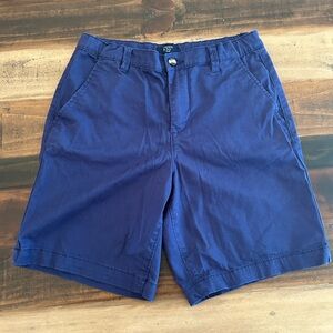 Crown & Ivy Blue Chino Shorts with Flat Front Design